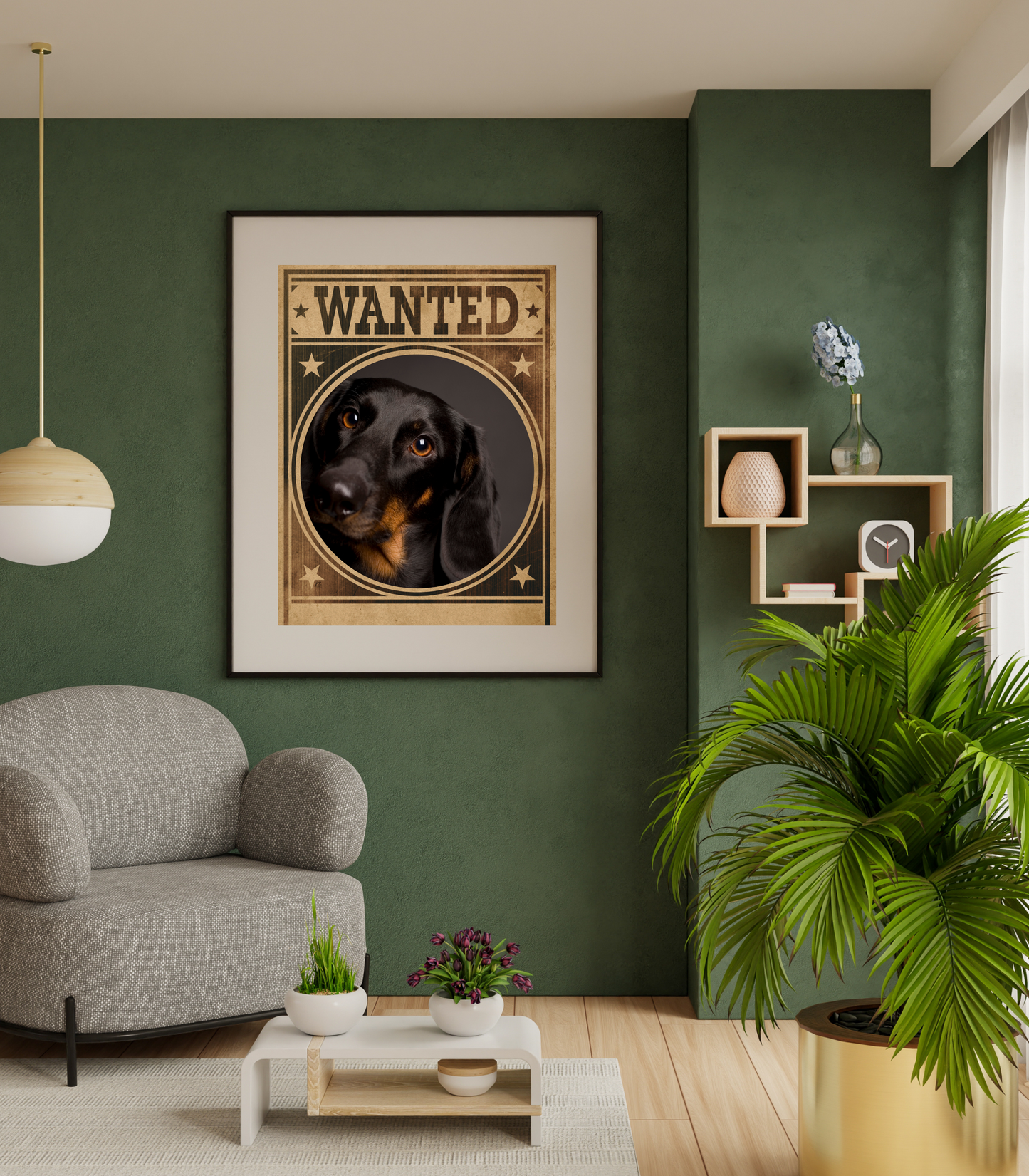 Dachshund Mug Shot Wanted Poster