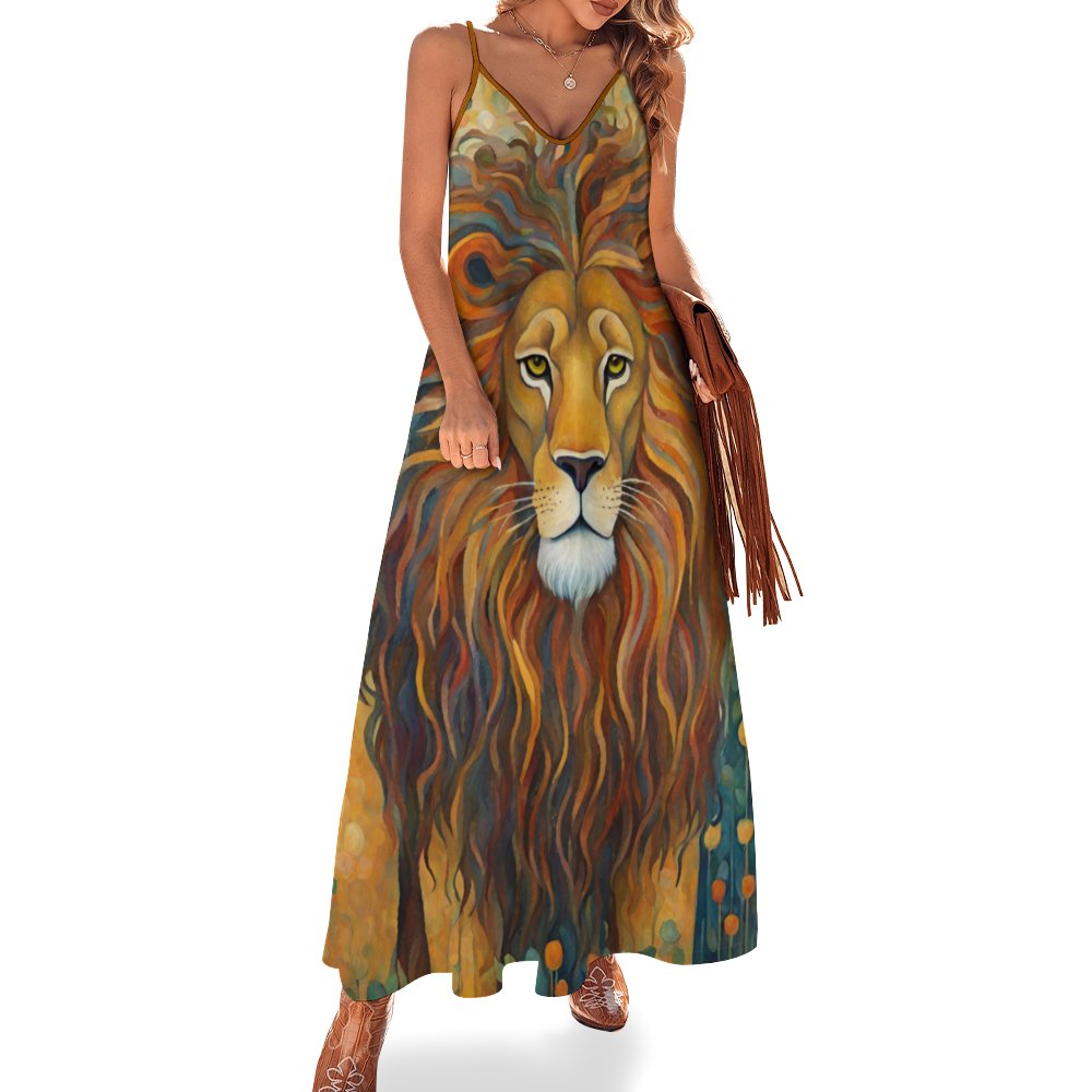 Lion's Mane Women's Summer Fashion Maxi Slip Dress
