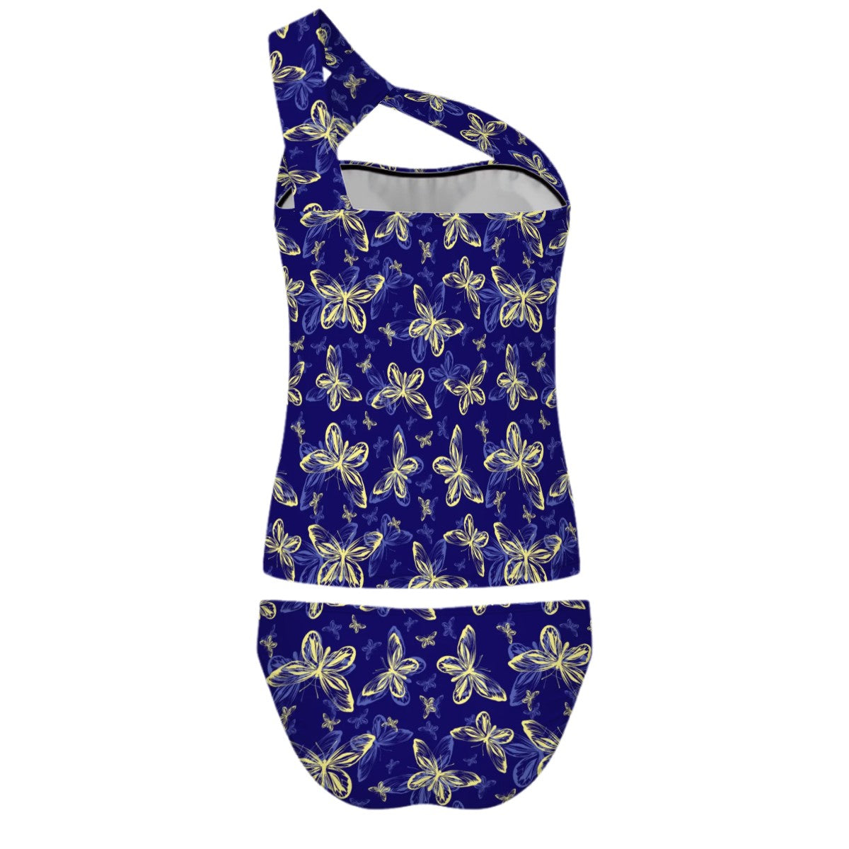 Butterfly Royale One-Shoulder Two Piece Tankini Swimsuit