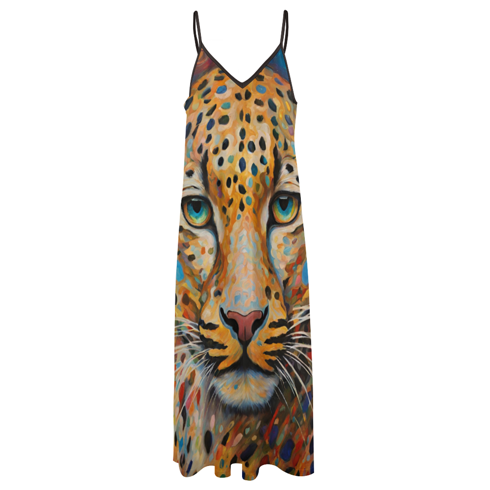 Leopard Women's Summer Fashion Maxi Slip Dress