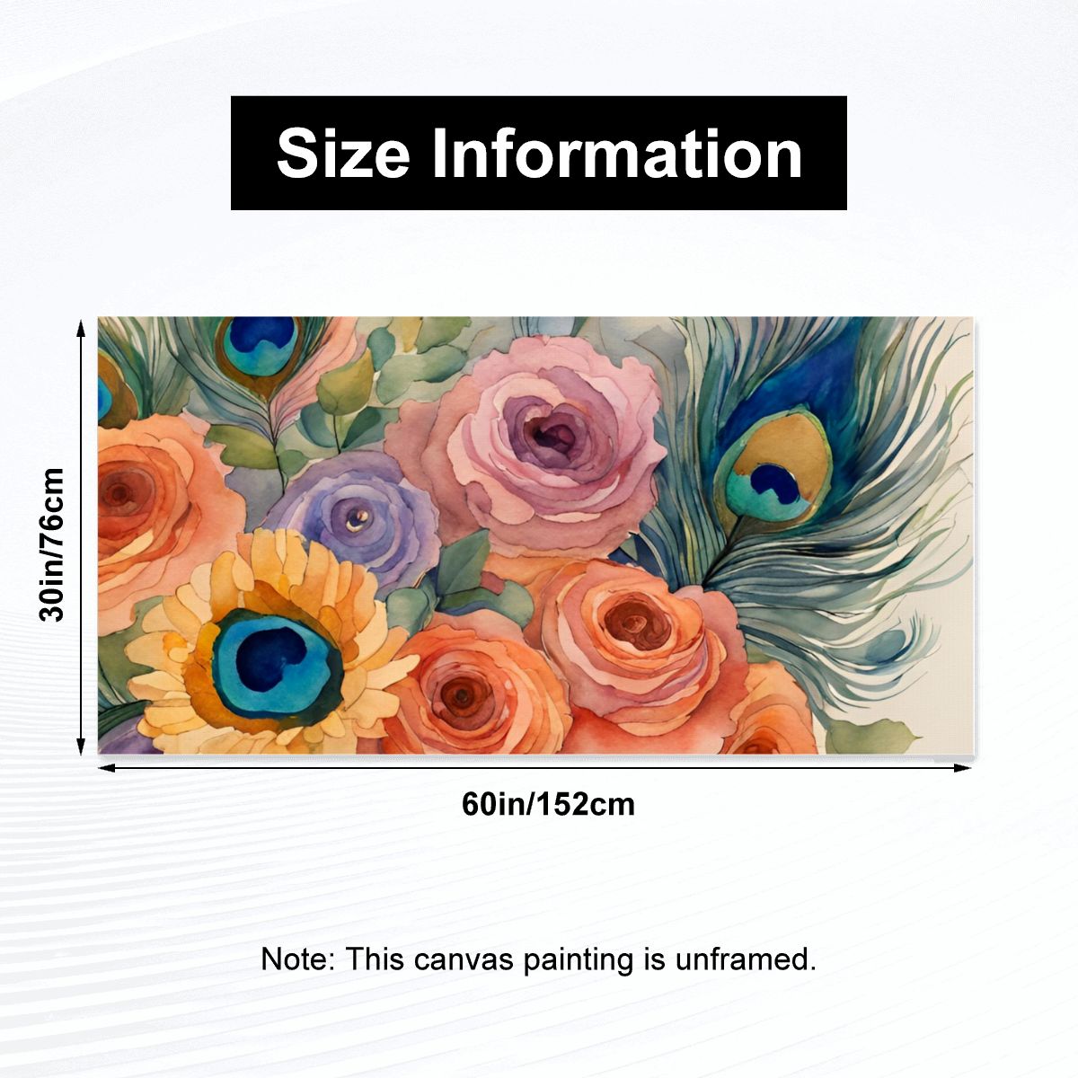 60" x 30" Printed Canvas Fabric Wall Art - No Frame (Made in USA)