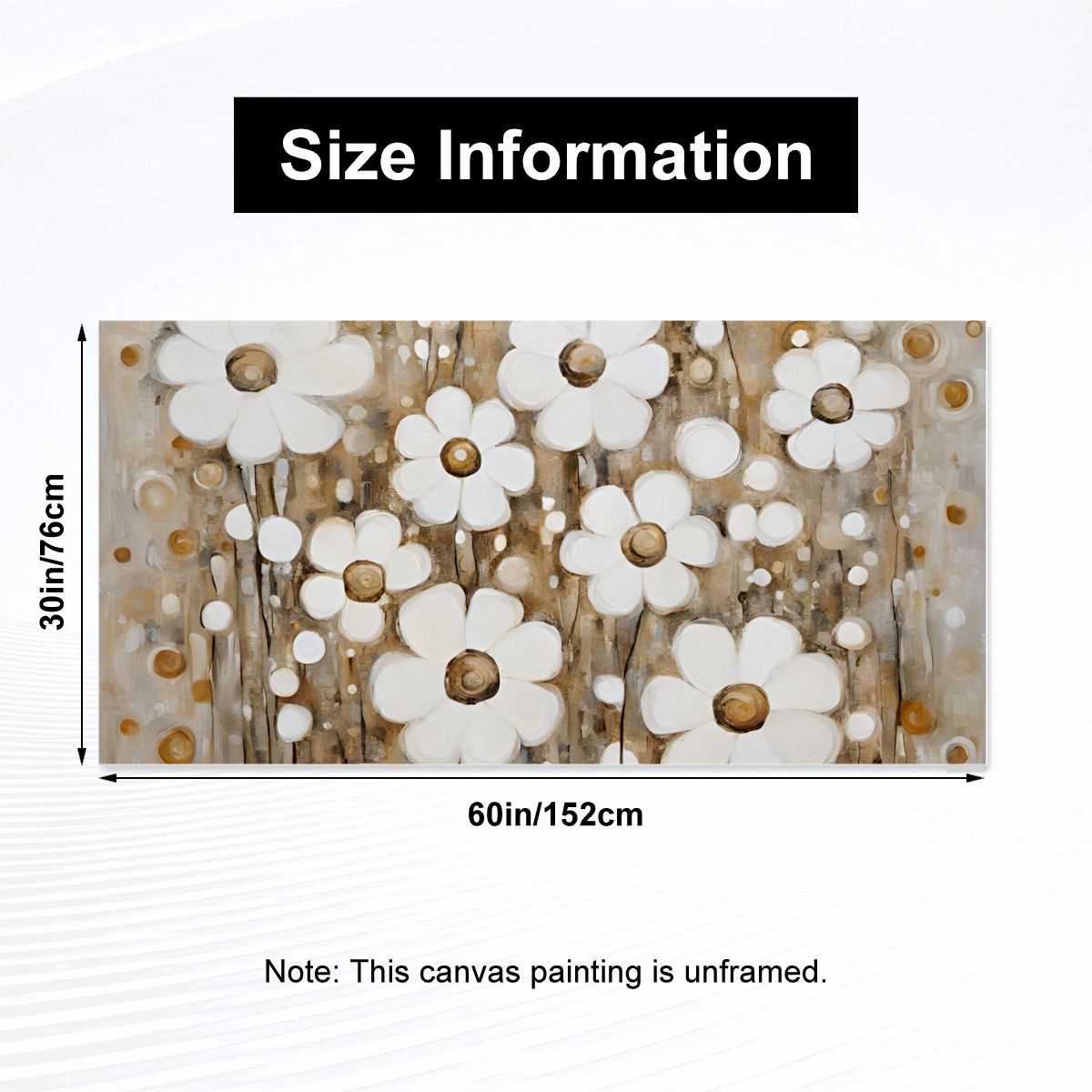 60" x 30" Printed Canvas Fabric Wall Art - No Frame (Made in USA)