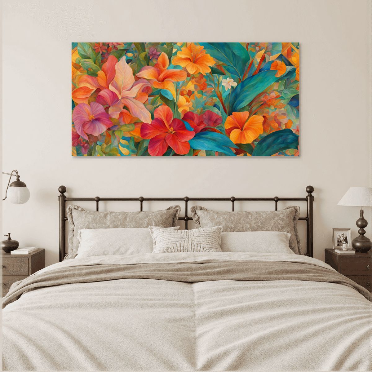 60" x 30" Printed Canvas Fabric Wall Art - No Frame (Made in USA)