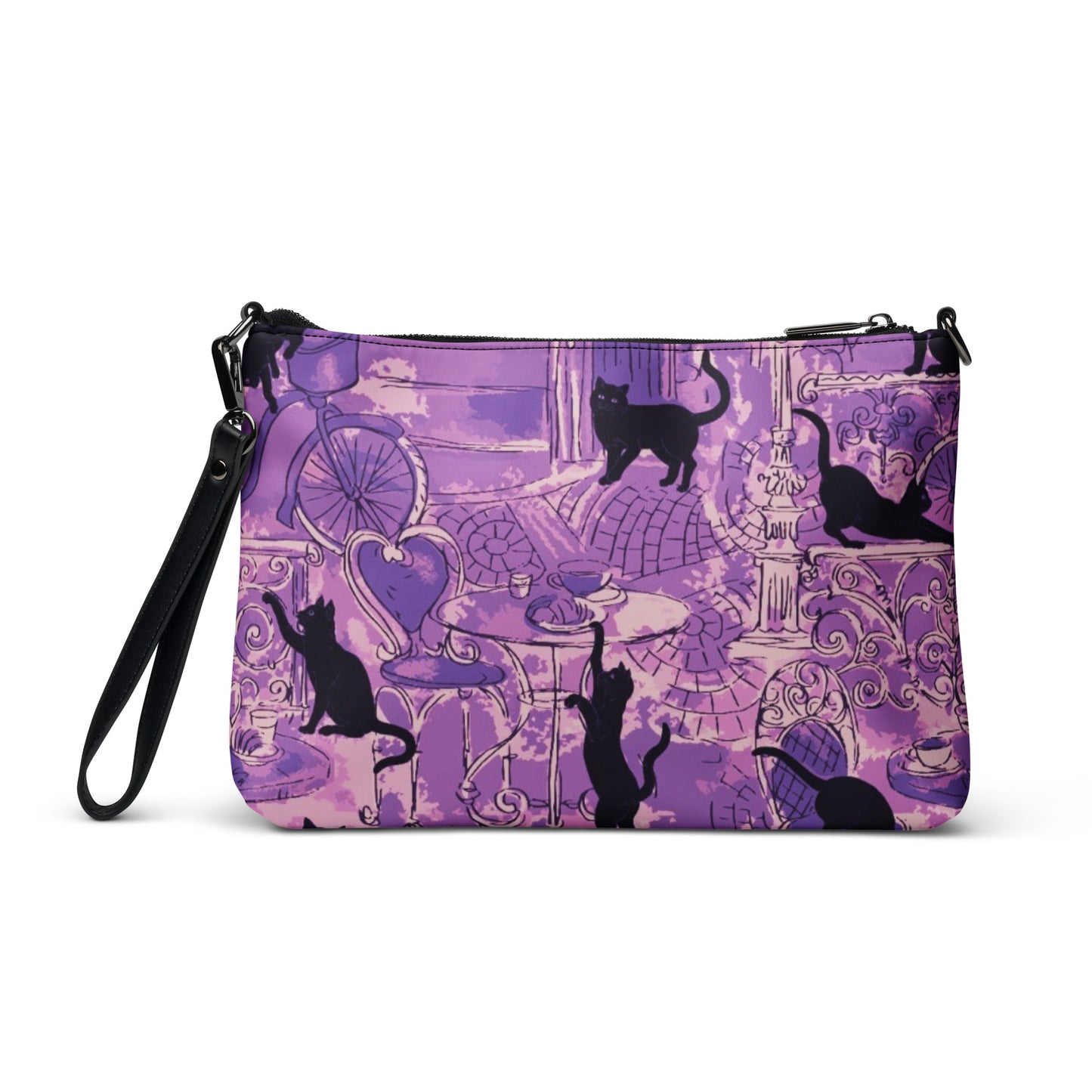 Paris Cats in Lavender Crossbody bag