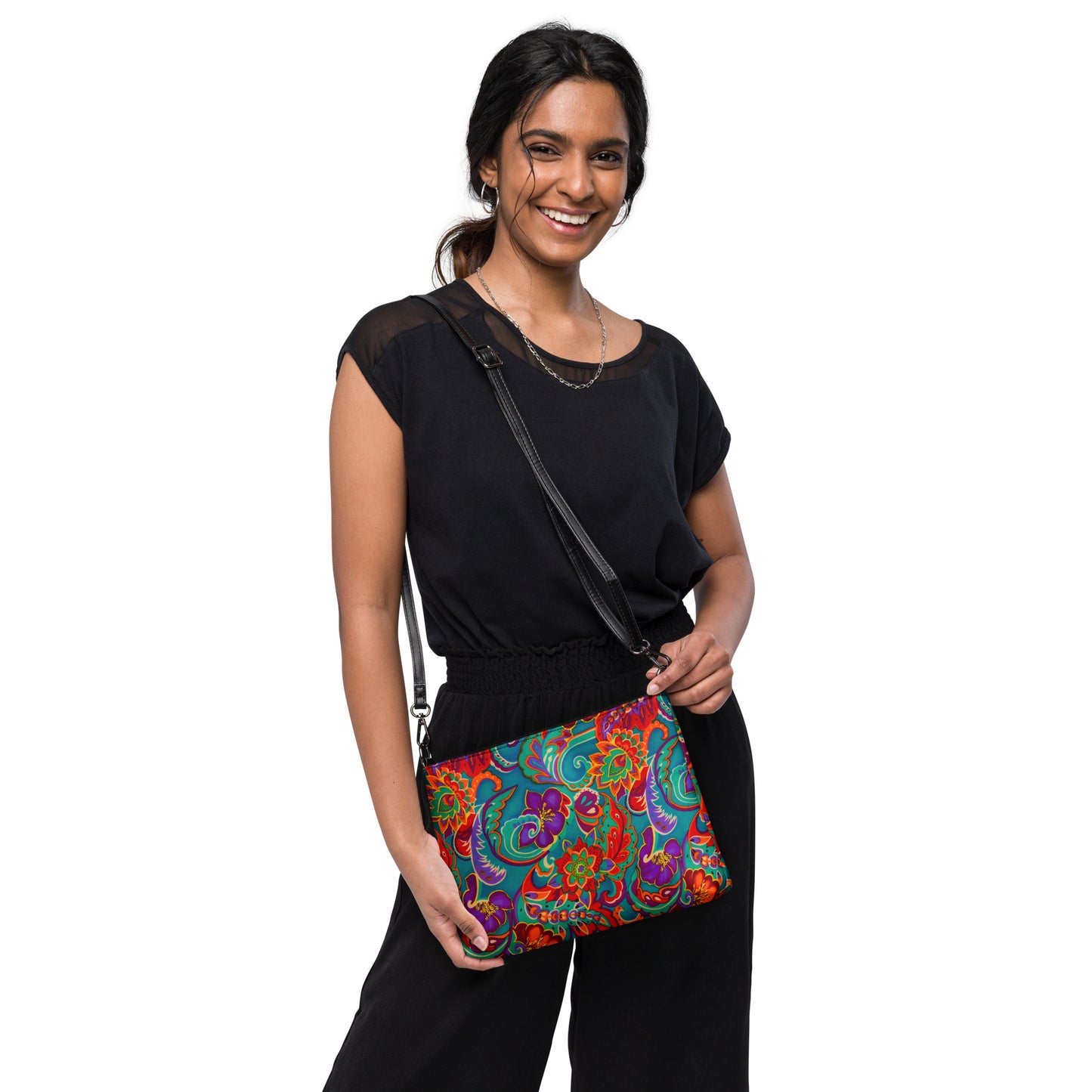 Fortney Bright Abstract Floral Crossbody bag