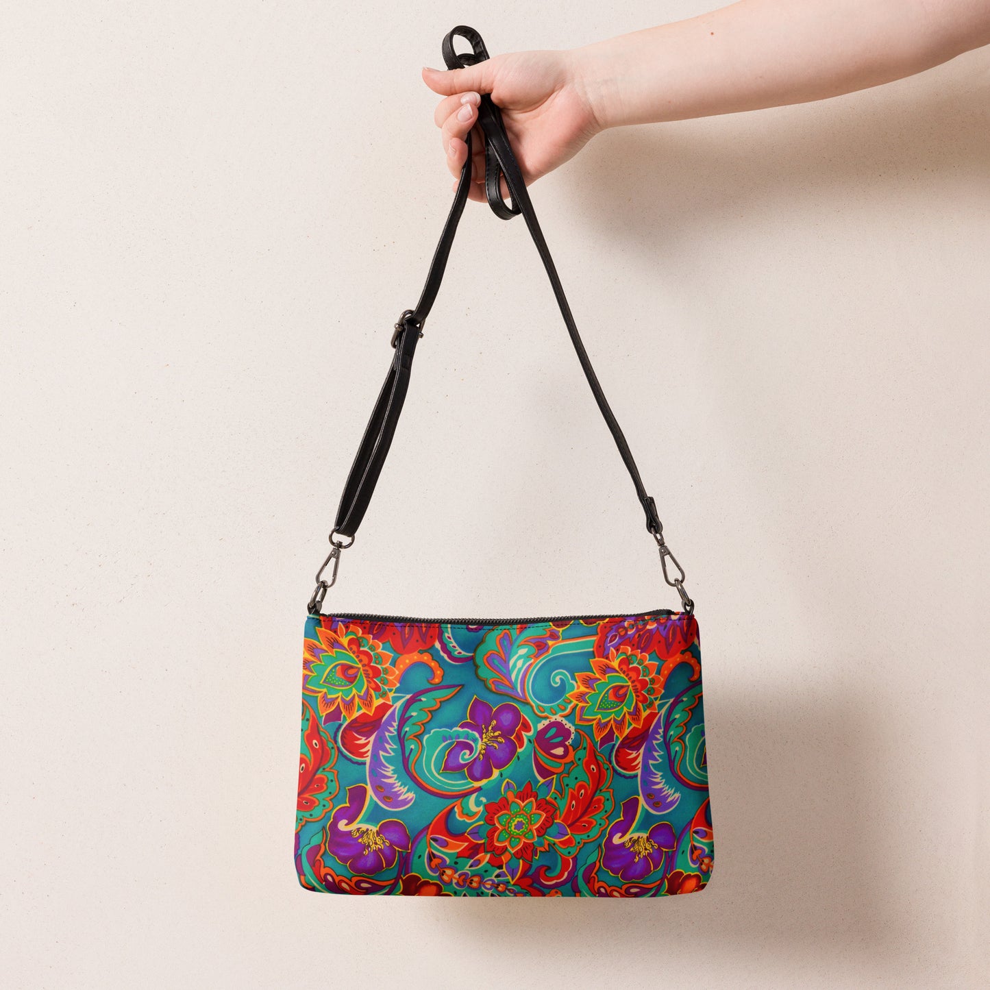 Fortney Bright Abstract Floral Crossbody bag