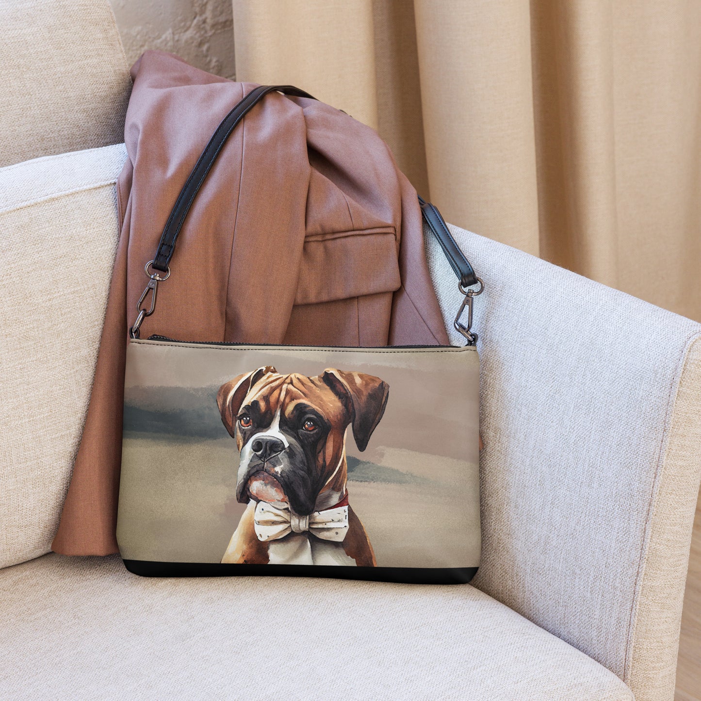 Boxer in Bow Tie Crossbody bag