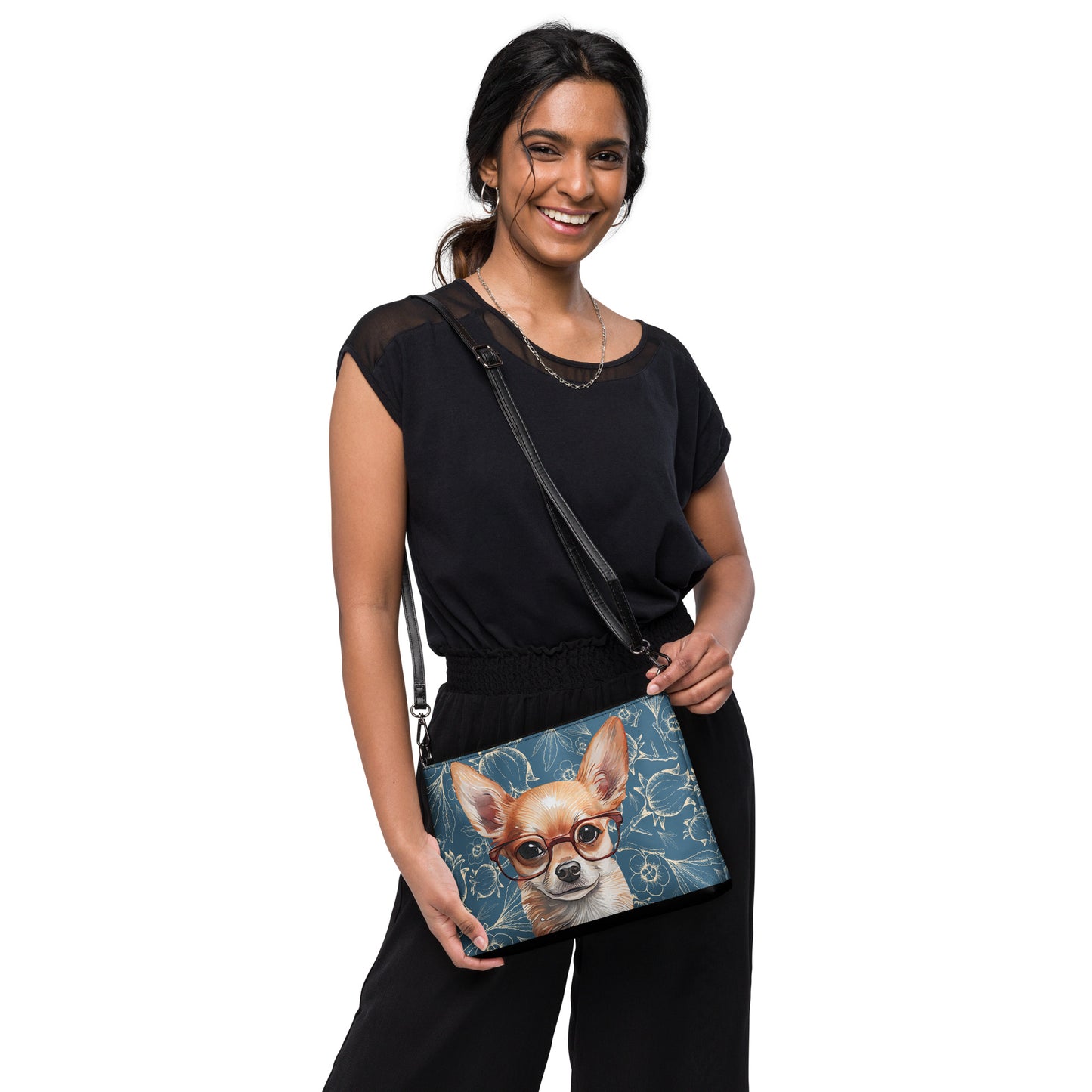 Chihuahua in Glasses Crossbody bag