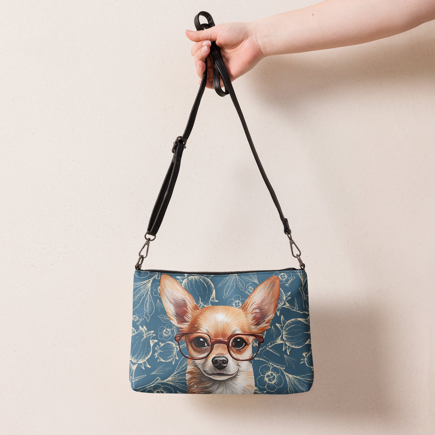 Chihuahua in Glasses Crossbody bag