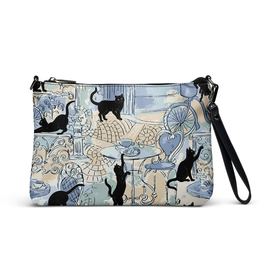 Paris Cats in Blue Crossbody bag