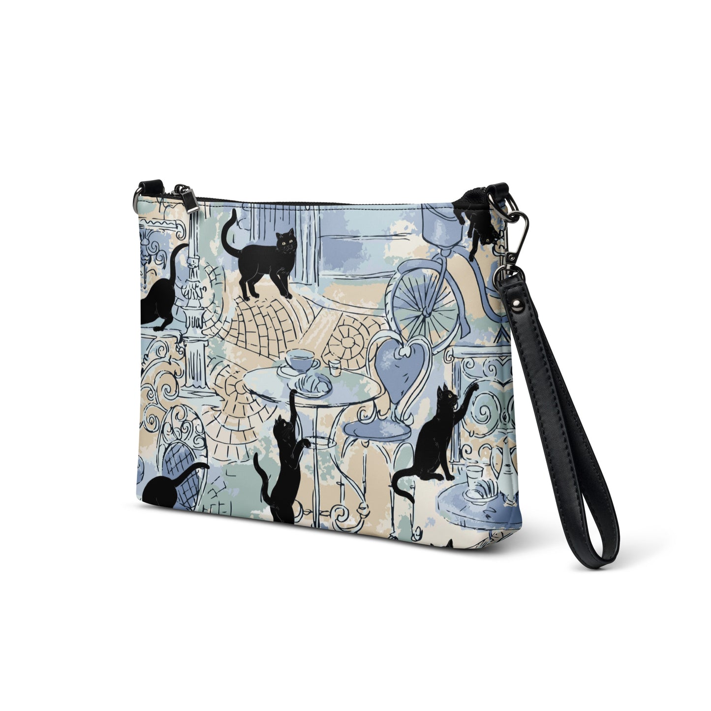 Paris Cats in Blue Crossbody bag