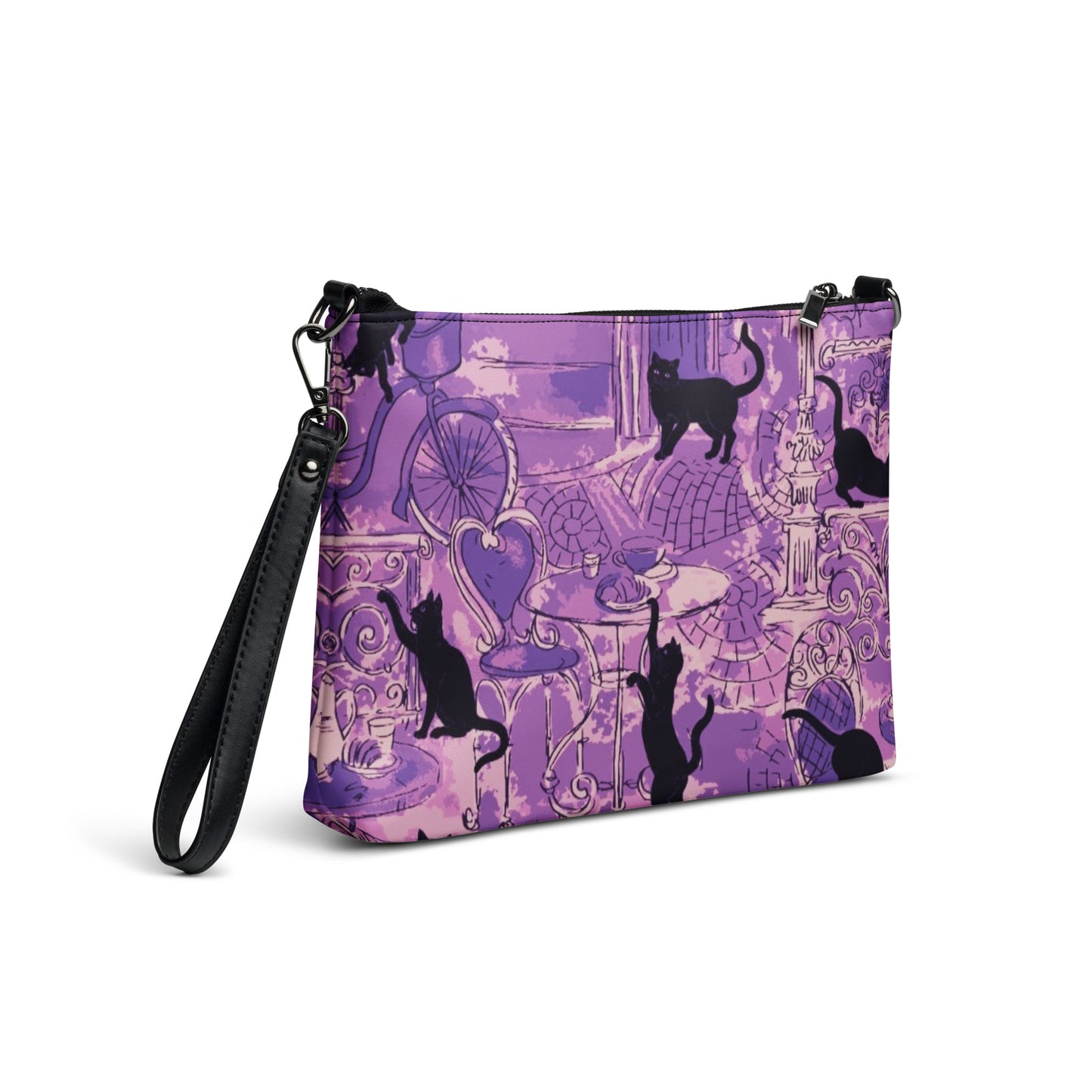 Paris Cats in Lavender Crossbody bag