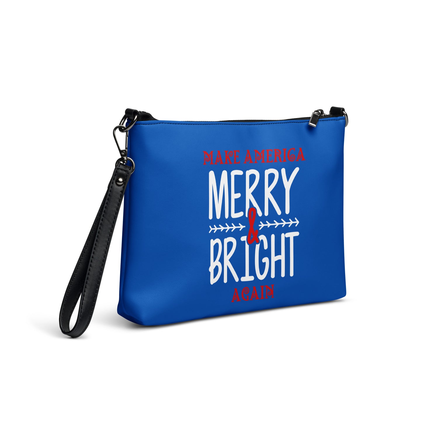 Bold Make America Merry & Bright Again Royal Crossbody bag