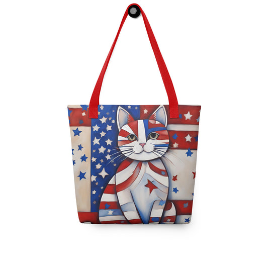 Happy America Cat Tote bag