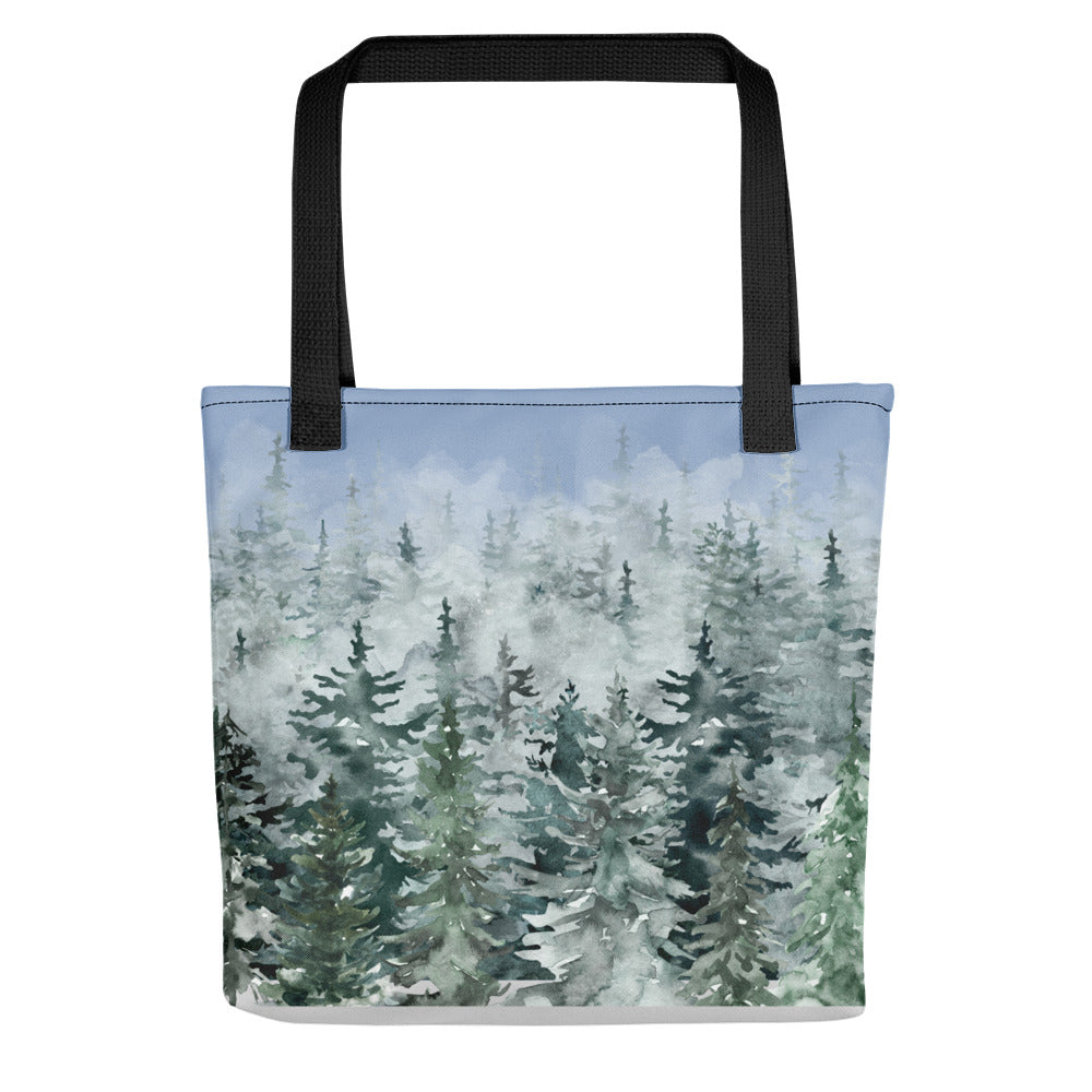 Evergreens in Winter Tote bag