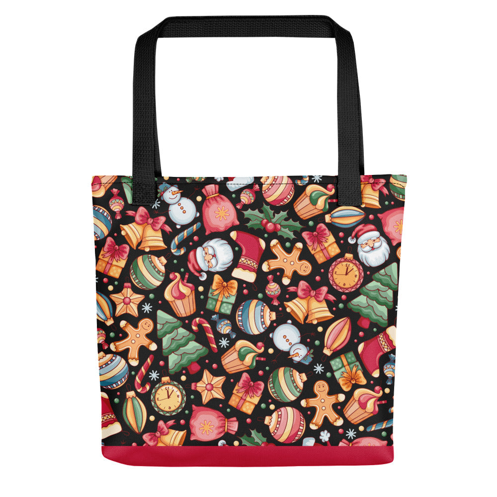 Christmas Icons on Black Tote bag