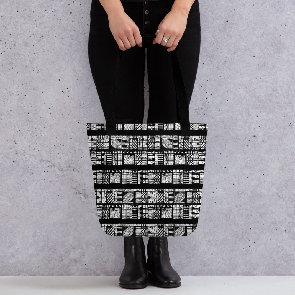 Tribal Print in Black & White Tote bag