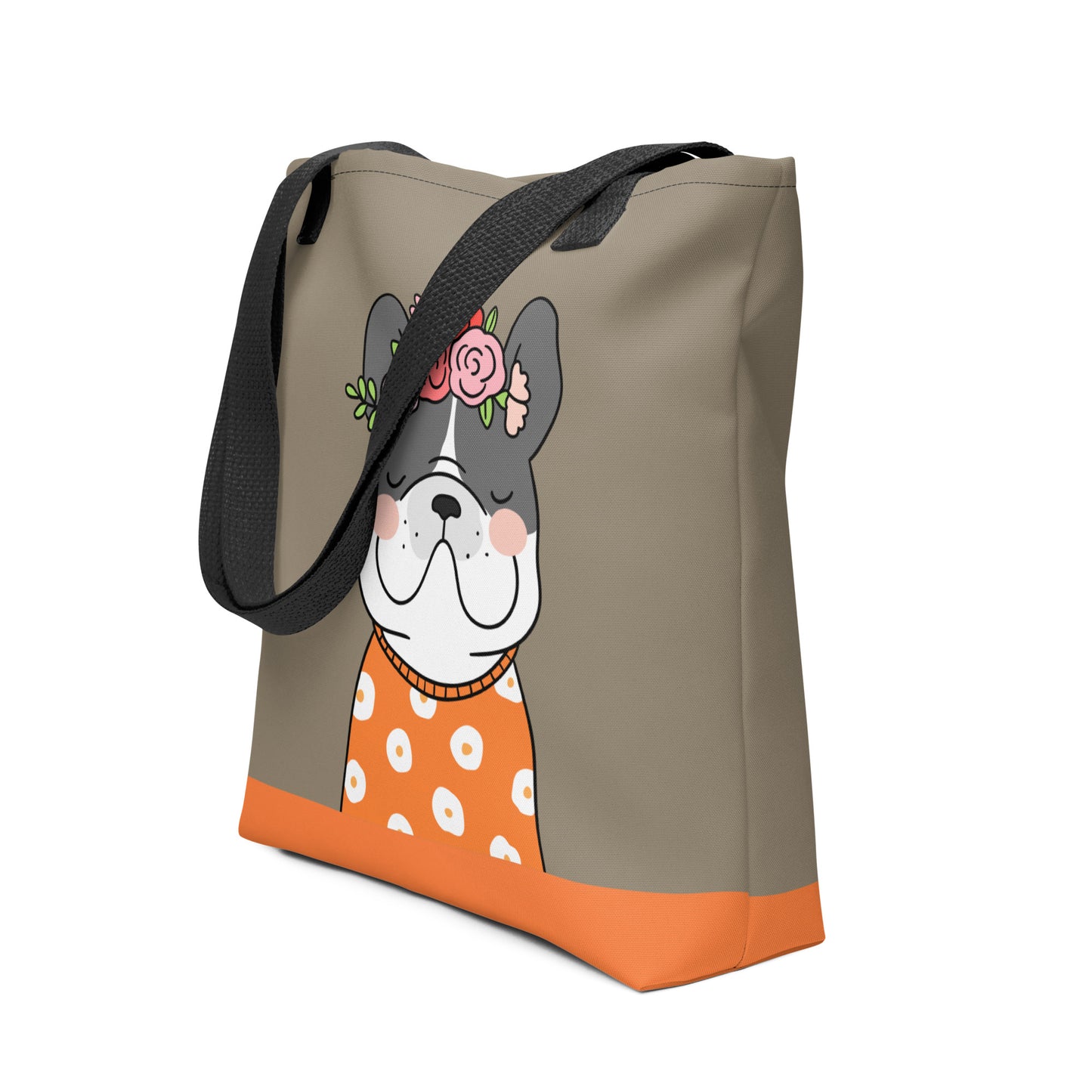 French Bulldog in Orange Tote bag