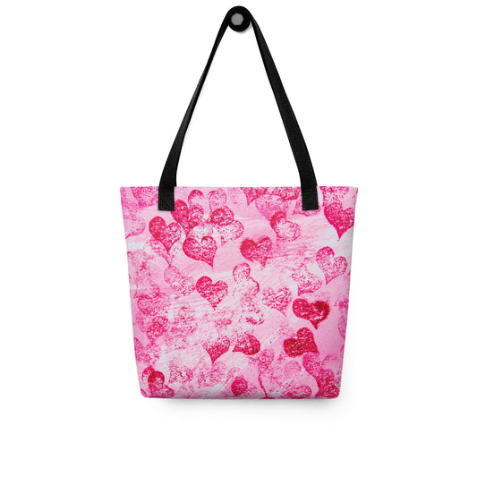 Pink Hearts Grunge Tote bag