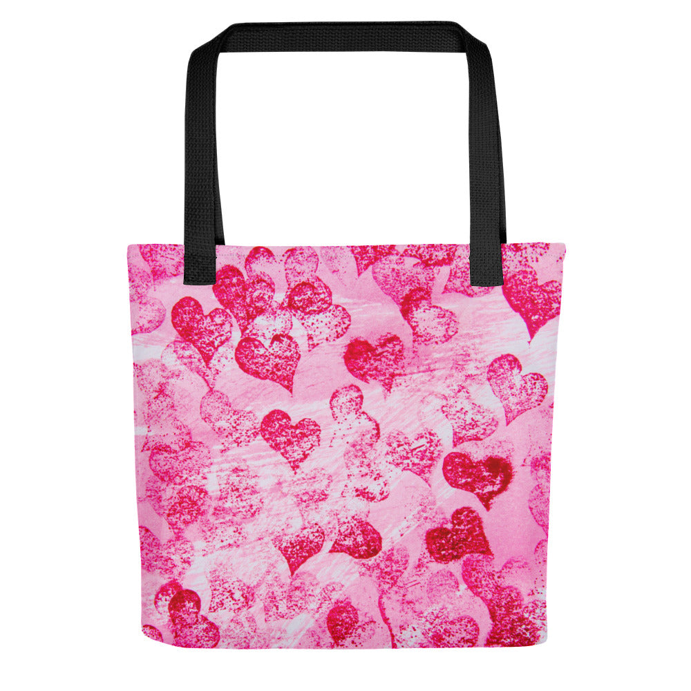 Pink Hearts Grunge Tote bag