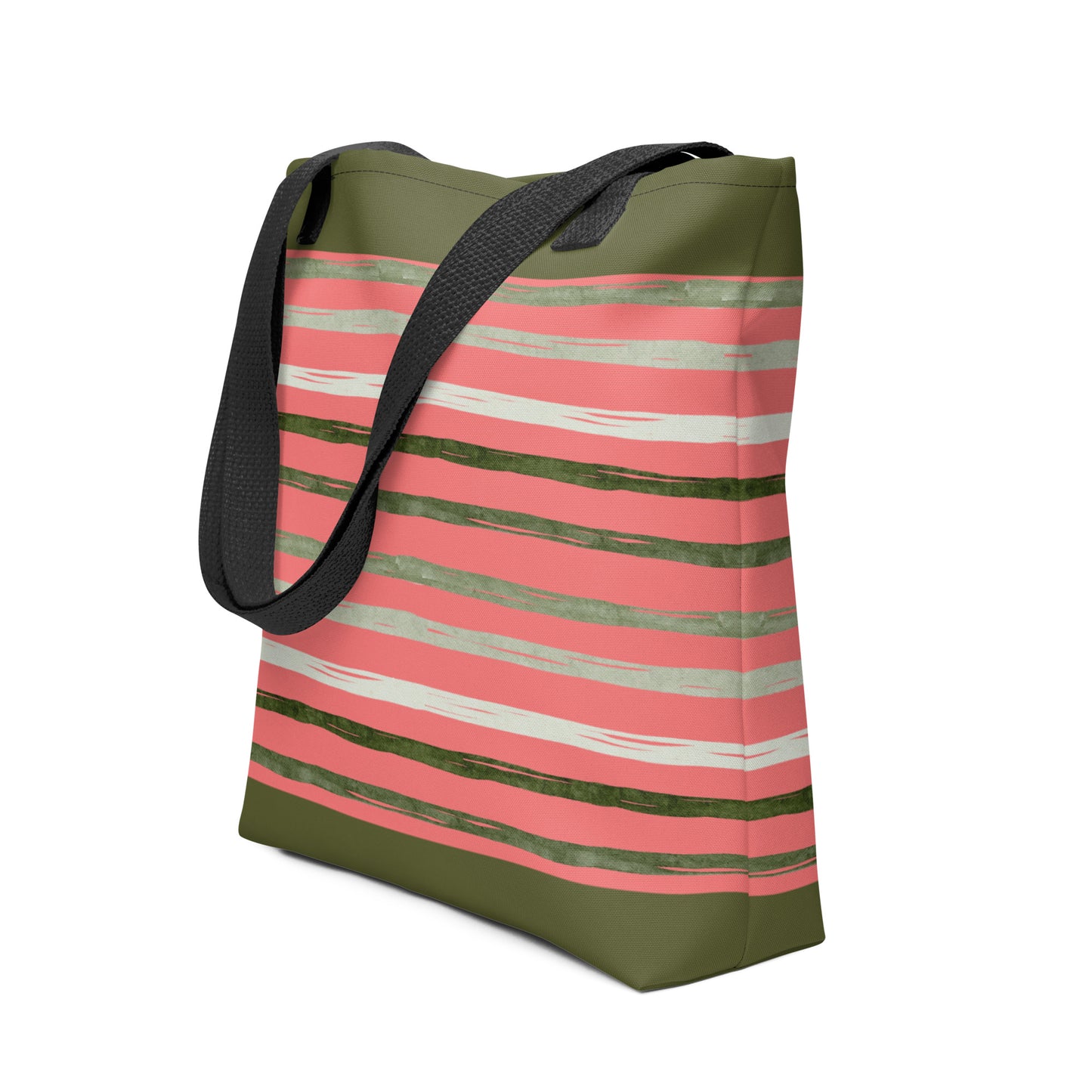 Utah Green Stripes on Melon Tote bag