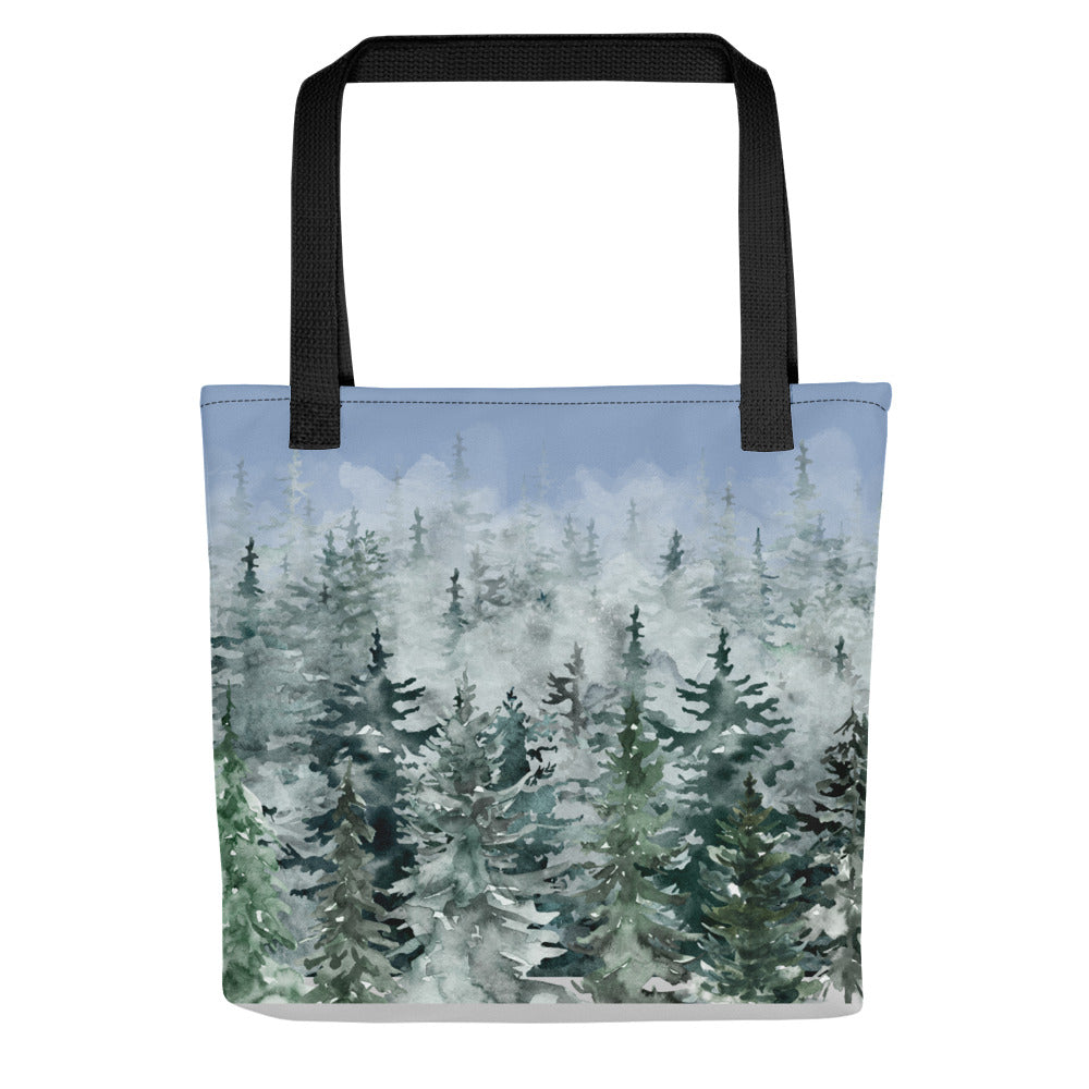 Evergreens in Winter Tote bag