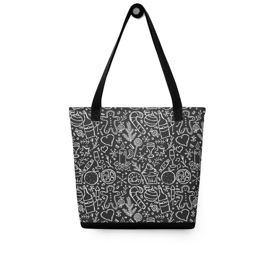 Christmas Holiday Icons in Black & White Tote bag