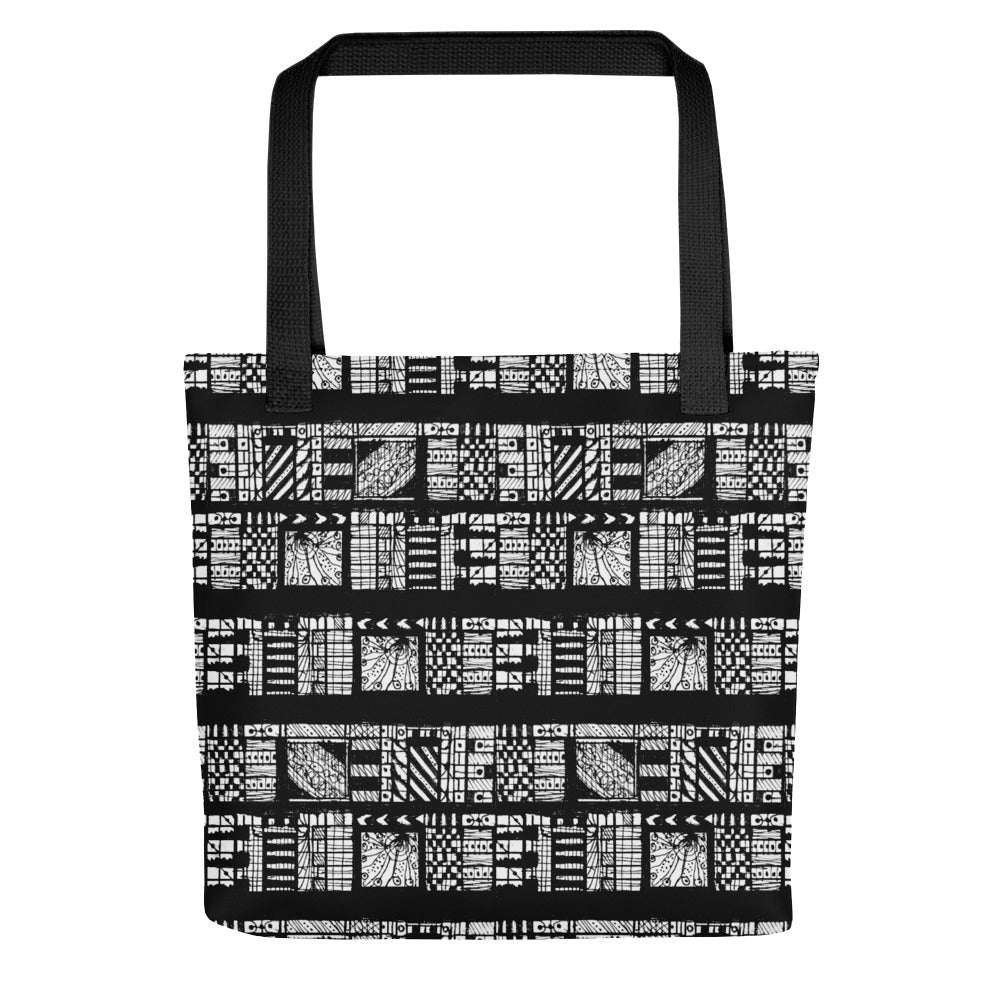 Tribal Print in Black & White Tote bag