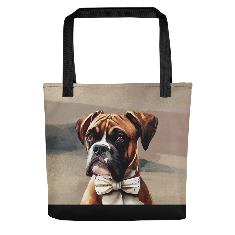 Boxer in Bow Tie Tote bag