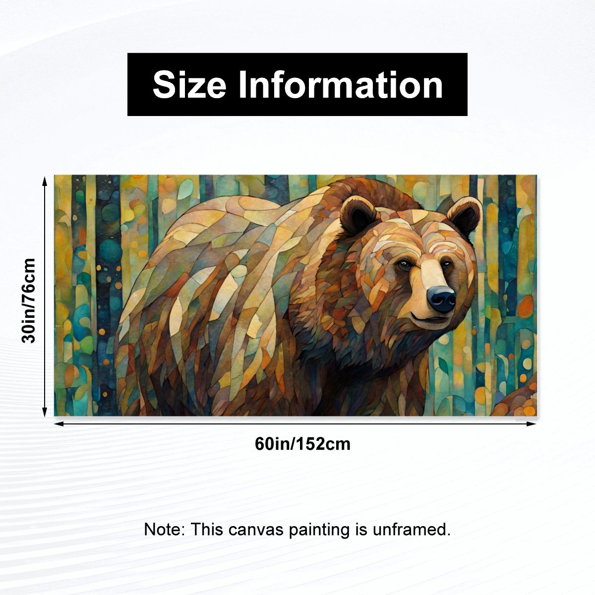 60" x 30" Printed Canvas Fabric Wall Art - No Frame (Made in USA)