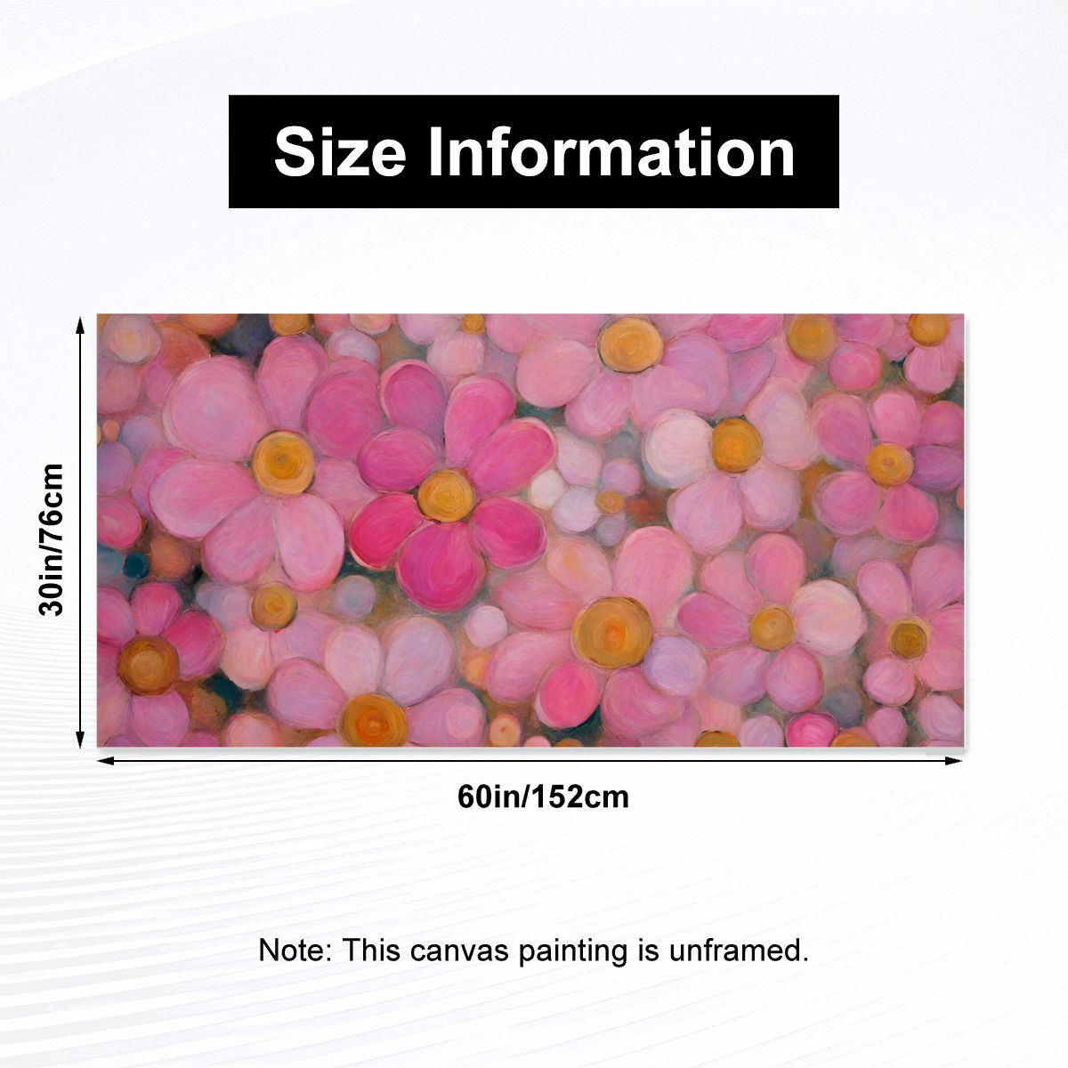 60" x 30" Printed Canvas Fabric Wall Art - No Frame (Made in USA)