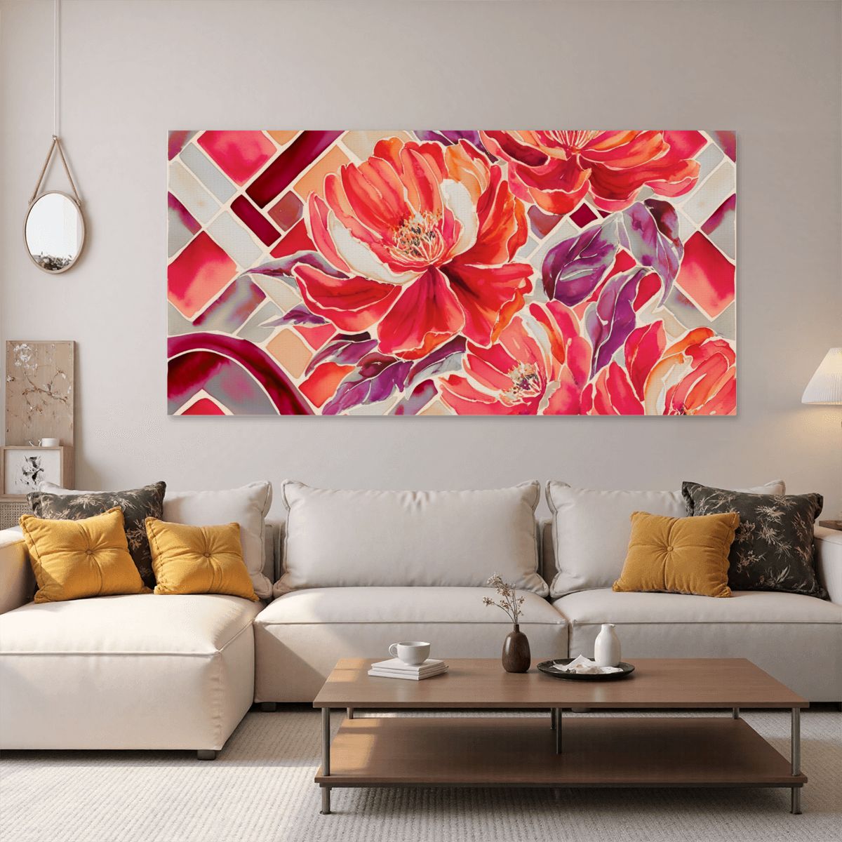 60" x 30" Printed Canvas Fabric Wall Art - No Frame (Made in USA)