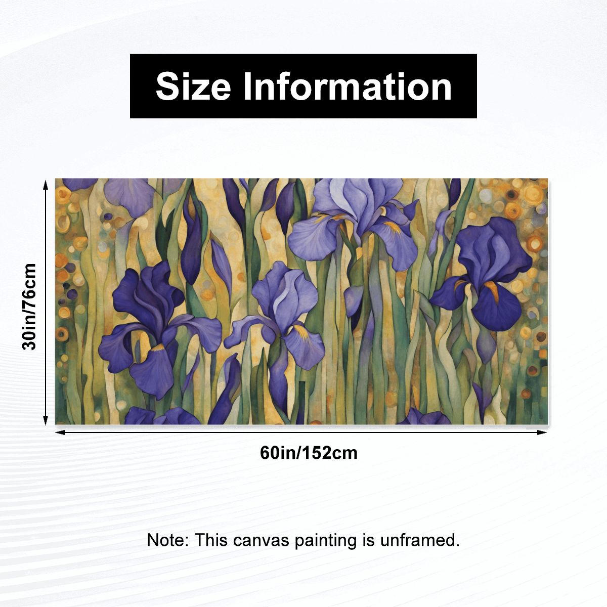 60" x 30" Printed Canvas Fabric Wall Art - No Frame (Made in USA)