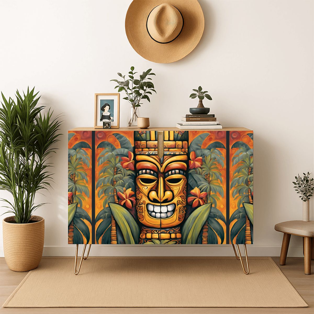 Tiki Art Wooden Storage Cabinet (Made in USA)