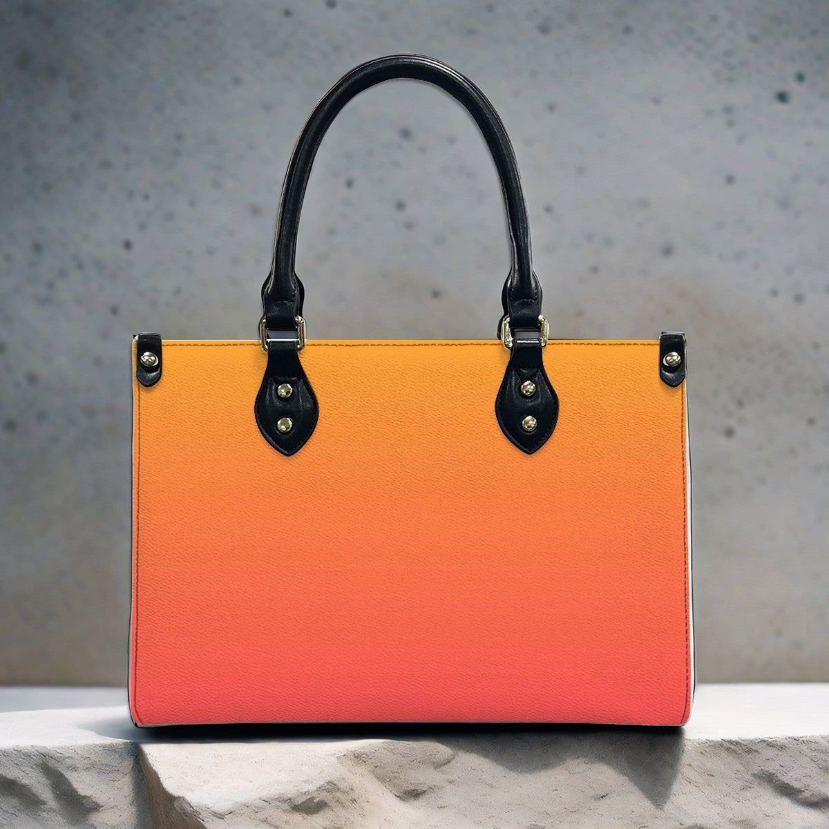 Orange Ombre Women's PU Leather Shoulder Handbag