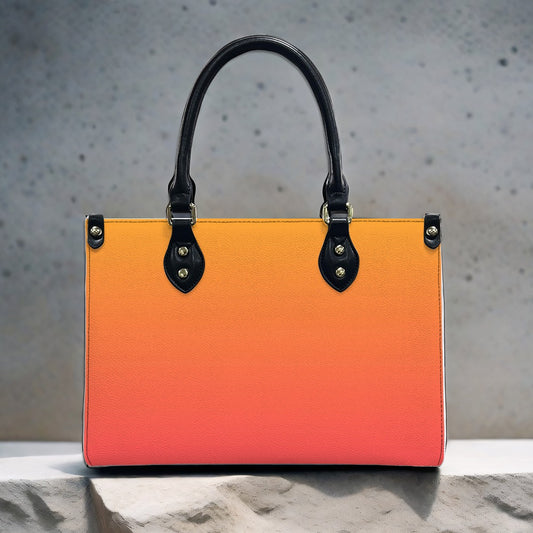 Orange Ombre Women's PU Leather Shoulder Handbag