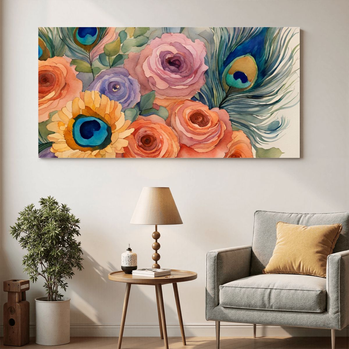 60" x 30" Printed Canvas Fabric Wall Art - No Frame (Made in USA)