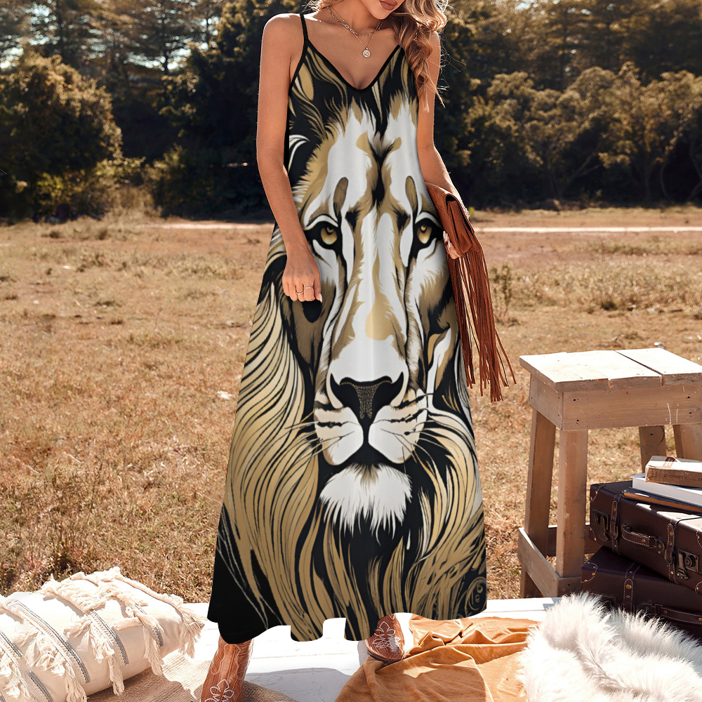 Lion Women's Summer Fashion Maxi Slip Dress