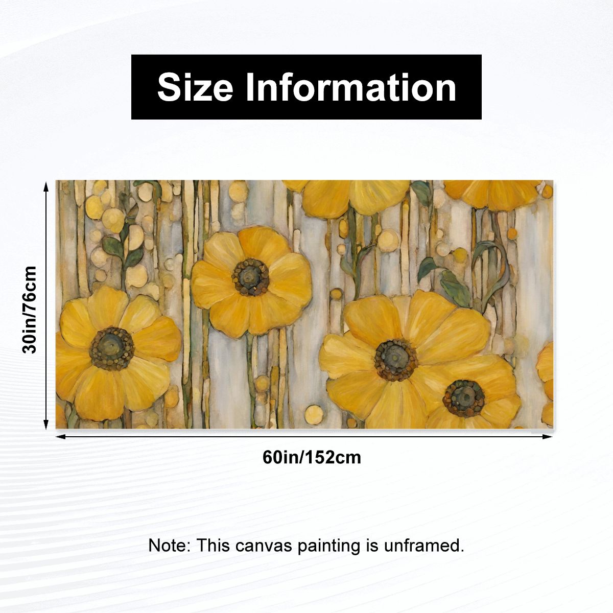 60" x 30" Printed Canvas Fabric Wall Art - No Frame (Made in USA)