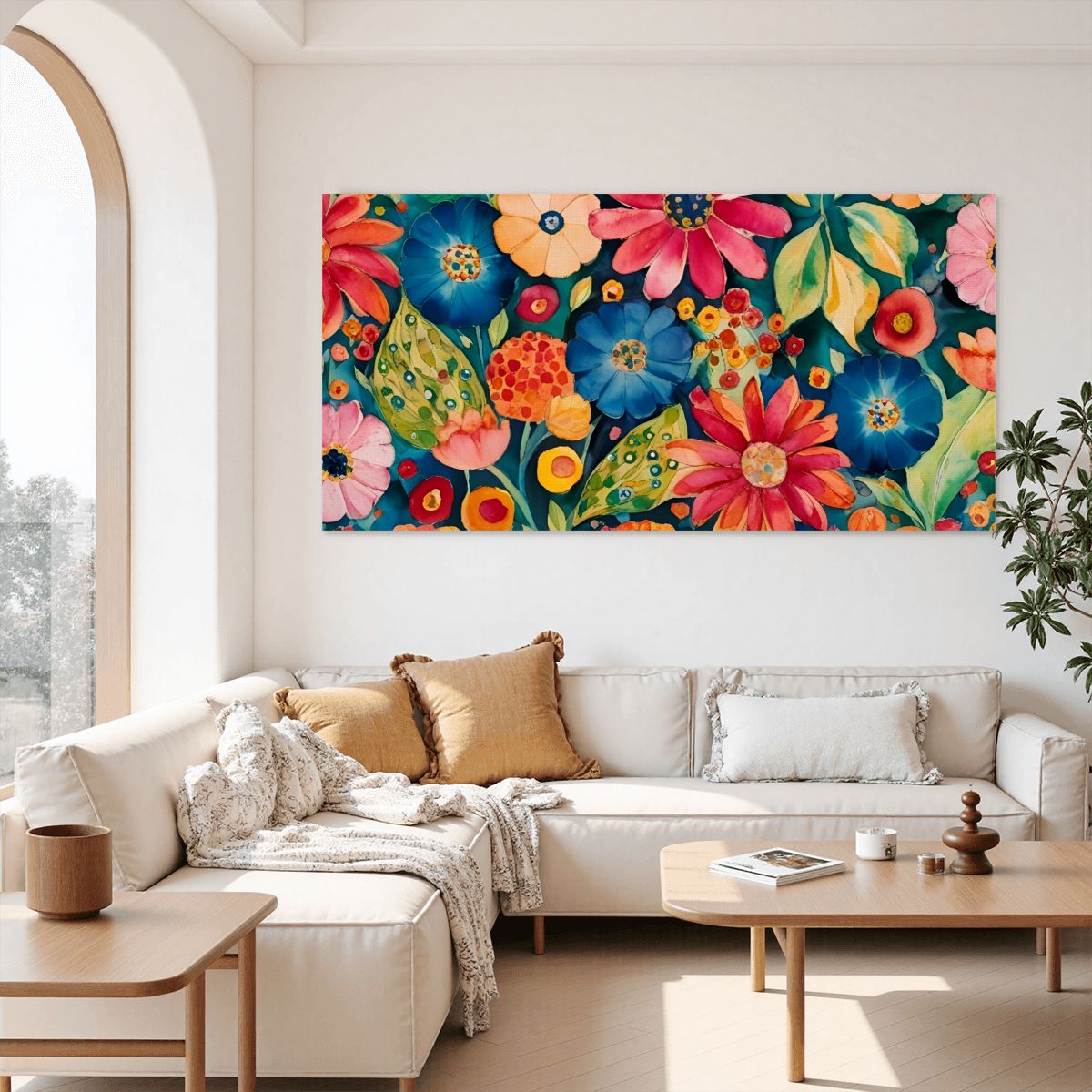 60" x 30" Printed Canvas Fabric Wall Art - No Frame (Made in USA)