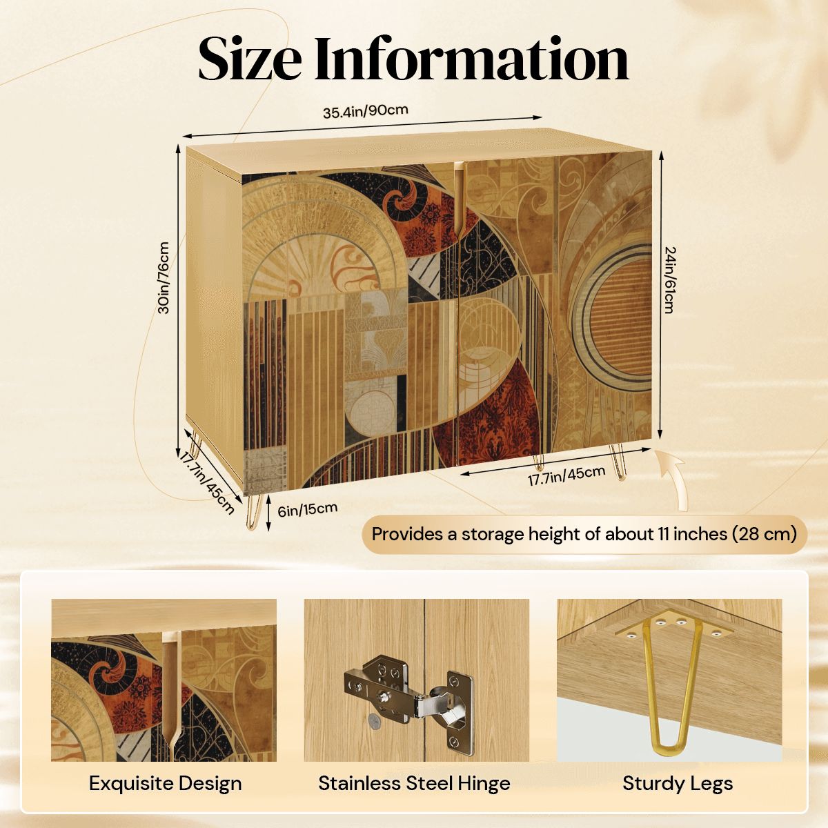 Modern Abstract Wooden Storage Cabinet (Made in USA)