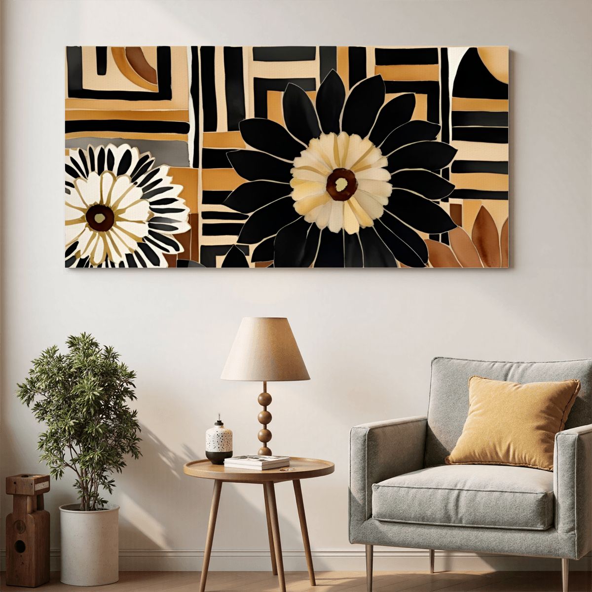 60" x 30" Printed Canvas Fabric Wall Art - No Frame (Made in USA)