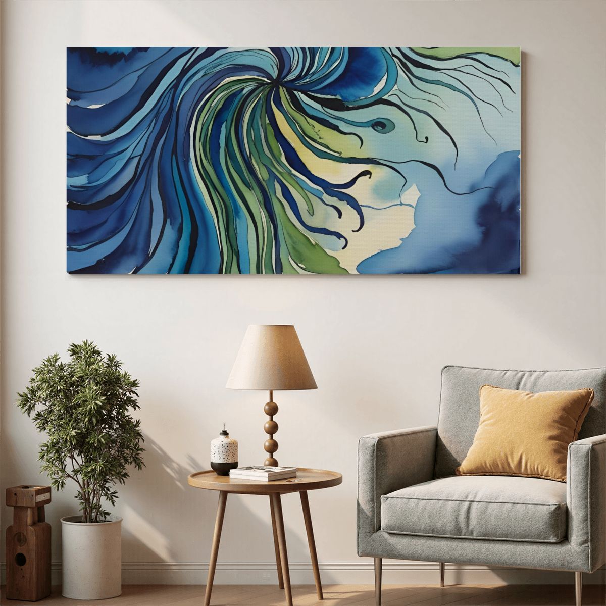 60" x 30" Printed Canvas Fabric Wall Art - No Frame (Made in USA)