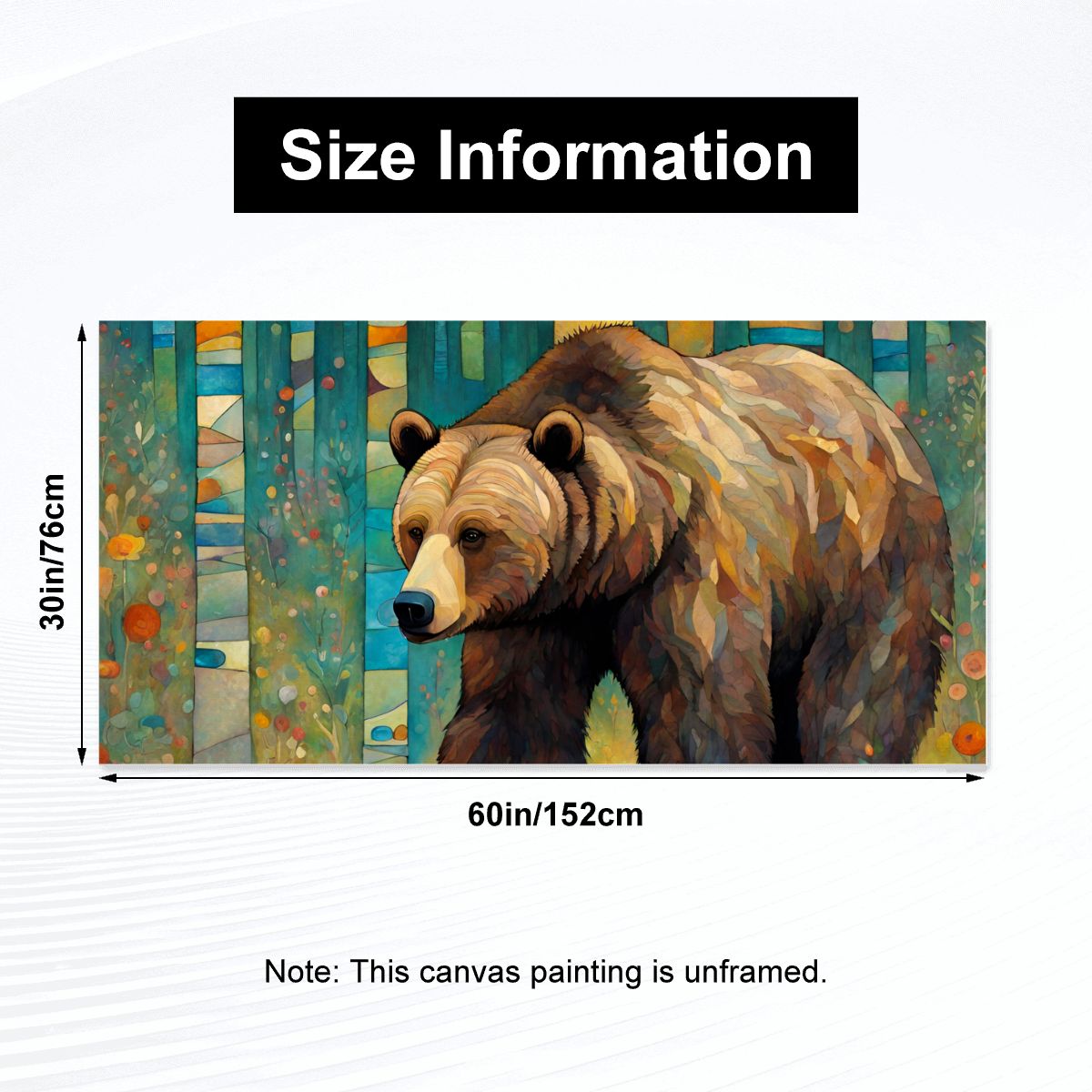 60" x 30" Printed Canvas Fabric Wall Art - No Frame (Made in USA)