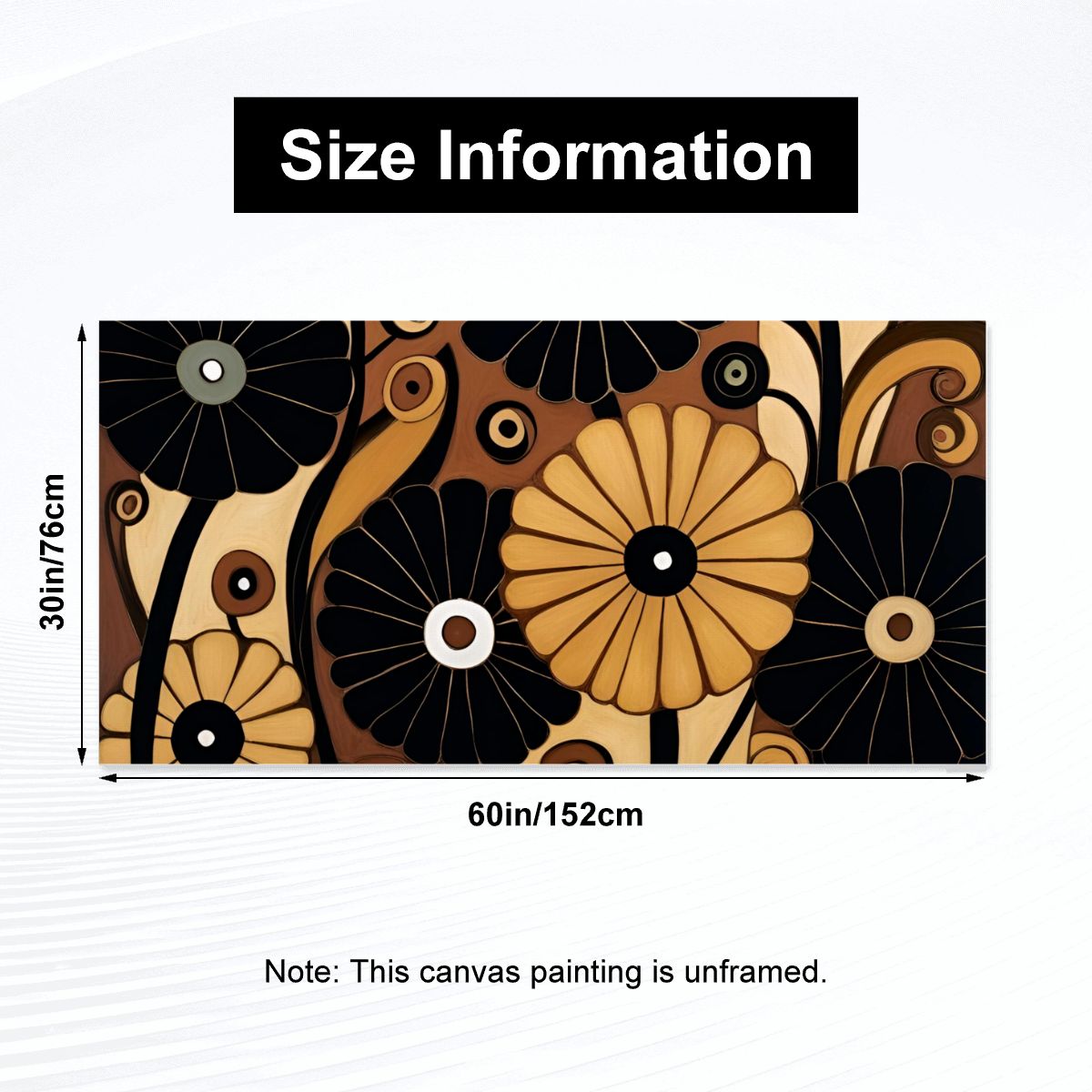 60" x 30" Printed Canvas Fabric Wall Art - No Frame (Made in USA)