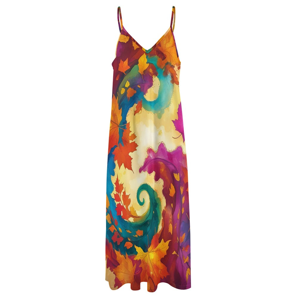 Autumn Leaves Women's Summer Fashion Slip Dress