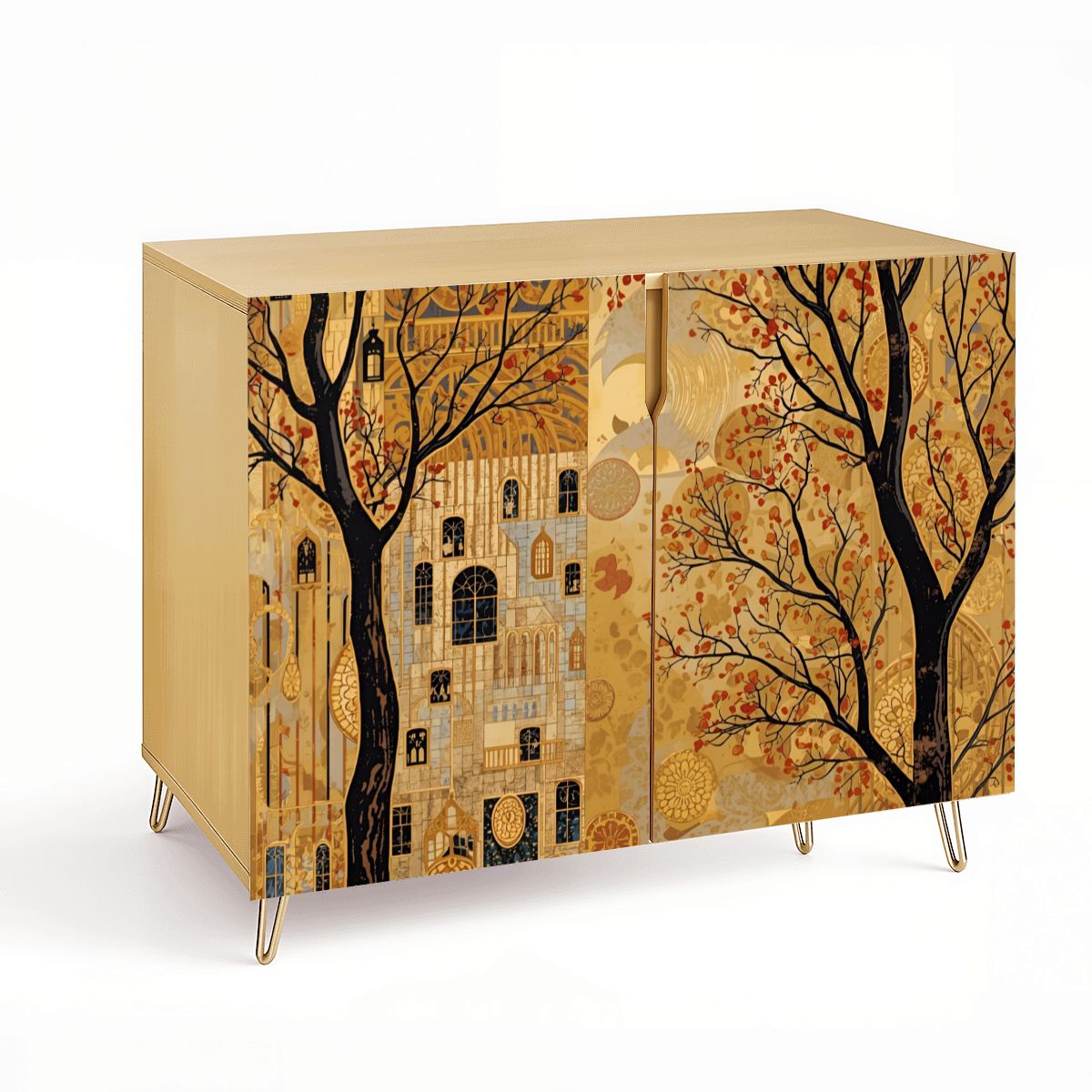 Parisian Art Modern Wooden Storage Cabinet (Made in USA)