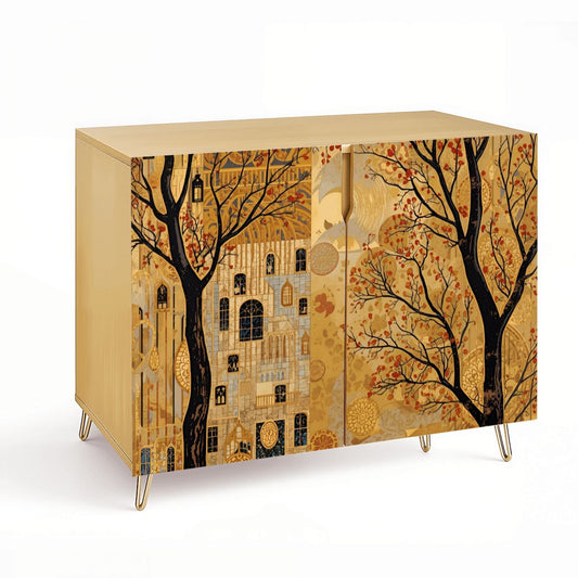Parisian Art Modern Wooden Storage Cabinet (Made in USA)
