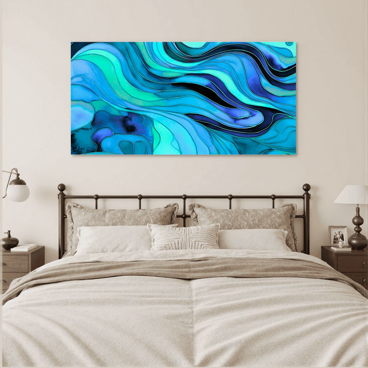 60" x 30" Printed Canvas Fabric Wall Art - No Frame (Made in USA)