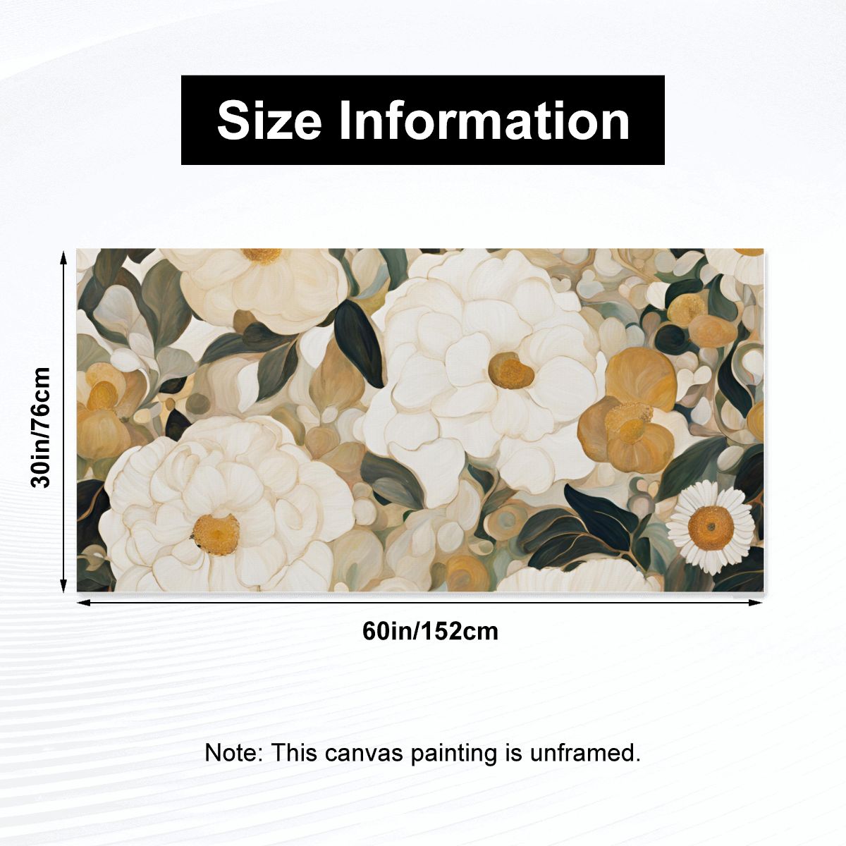 60" x 30" Printed Canvas Fabric Wall Art - No Frame (Made in USA)